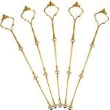Stands,Sam Young 5 Sets of 3-Tier Crown Fruits Cakes stand holder Cake Plate Stand Centre Handle Fittings(Gold)