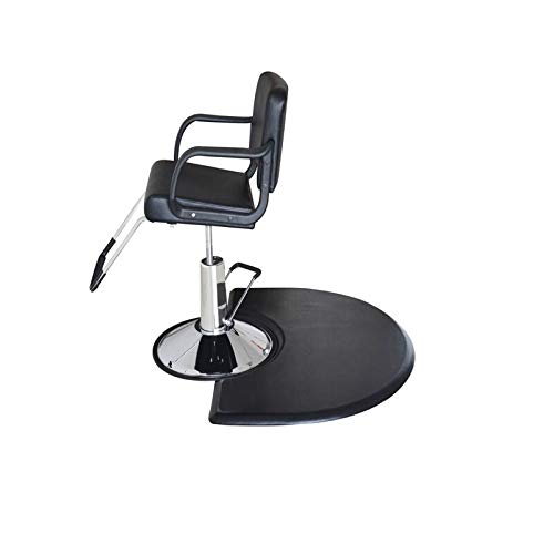 Barber Shop Chair Mat Anti-Fatigue Floor Mat 4â€²x3â€² Salon Floor Mat - Black Semi Circle Salon Mat - 1/2" Thick Office Comfort Floor Mat