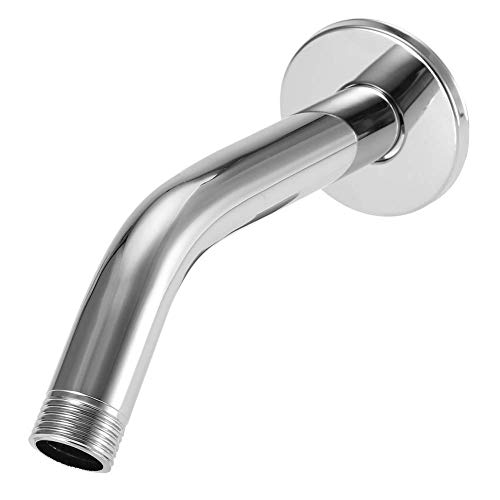 Shower Head Extension Arm, G 1/2" Stainless Steel Round Top Shower Arm Pipe Shower Head Extension Pipe Wall Mount for Bathroom Ceiling Accessory