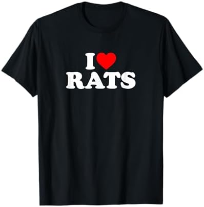 Amazon.com: I Love RATS T-Shirt Funny RAT Tshirt for Pet Rat