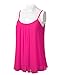 SSOULM Women's Pleated Chiffon Layered Cami Cool Short Tank Tunic Top (S-3XL)