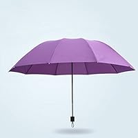 PANYFDD Classic Windproof Manually Folding Travel Umbrella, Single Reinforced Sunshade Umbrella Purple Outdoor Travel