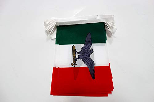 Guirlande 20 Drapeaux République Sociale Italienne RSI en Polyester, 21cm x 15cm