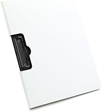 Jia Hu Clipboard File Foolscap Foldover Document Organiser with Cover for School Office Gift White