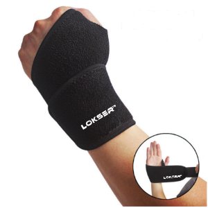 Wrist support Strap Brace By LOKSER | Best for Wrist & Hand Pain | Fits Both Left and Right hand | for Gym, Basketball, Baseball, Weightlifting | Unisex, Adjustable & Top Quality (Black)