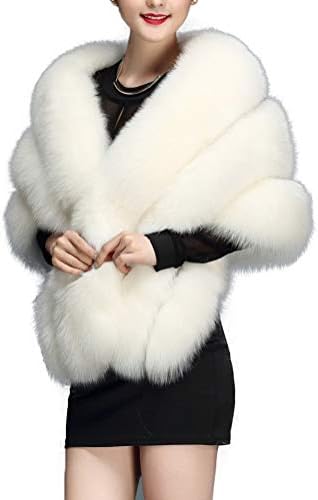 Luxury Faux Fox Fur Wedding Shawl Cape Perfect For Wedding Party Show