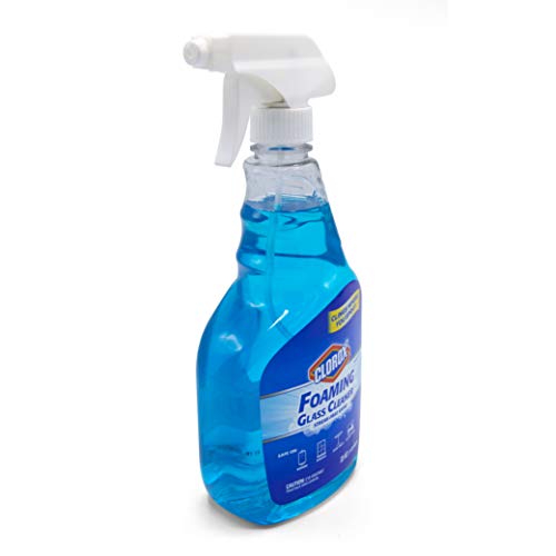 CLOROX FOAMING GLASS CLEANER TRIGGER SPRAY, STREAK FREE NO DRIP FORMULA FOR WINDOWS, MIRRORS, AND GLASS SURFACES, ALL PURPOSE HOUSEHOLD CLEANING SPRAY IN FRESH SCENT, 23 OUNCE
