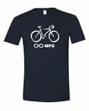 Men's Bicycle Infinity Miles Per Gallon MPG Unlimited Bike Cyclist T-Shirt-Navy-Large