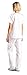Dagacci Medical Uniform Womens and Mens Scrub Set Unisex Medical Scrub Shirt Top and Pant, White, Medium, Short Sleeve