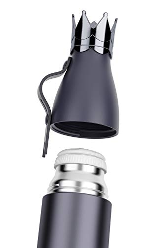 Yisinga Blue Crown thermos insulated stainless steel sports water bottle double wall vacuum Cup thermos flask with cup lid for drinks Gradient color creative thermos with cup on top for sports…