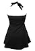 COCOSHIP Solid Black Women's Retro Vintage Sailor Pin Up Swimsuit One Piece Skirtini Cover Up Beachwear Solidblack XXXL(US16)