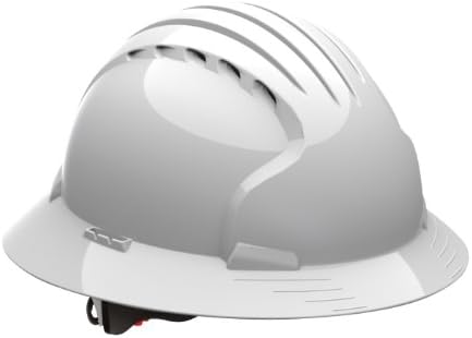Evolution Deluxe 6161 280-EV6161V-OR Vented, Full Brim Hard Hat with HDPE Shell, 6-Point Polyester Suspension and Wheel Ratchet Adjustment