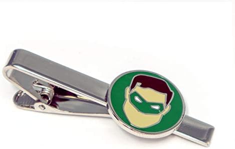 SharedImagination Green Lantern Cufflinks, Justice League Tie Clip, Batman vs Superman Tie Tack Jewelry, Minimalist Green Lantern Cuff Links Link Wedding Party Gift, Avengers Groomsmen Gifts