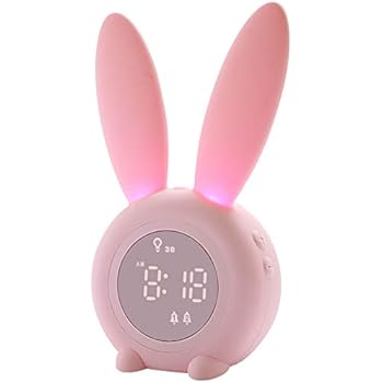 Kids Alarm Clock for Kids, Children's Alarm Clocks for Girls Boys Bedroom, Night Light for Kids, 5 Ringtones, Touch Control and Snoozing with 2000mAh Rechargeable Kid Alarm Clocks
