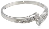 10k White Gold Diamond Bypass Promise Ring (1/8 cttw, I-J Color, I2-I3 Clarity)