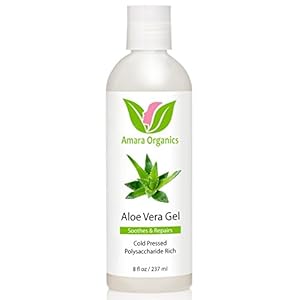 Amara Organics Aloe Vera Gel from Organic Cold Pressed Aloe, 8 fl. oz.