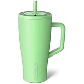 BrüMate Era 30 oz Tumbler with Handle and Straw | 100% Leakproof Insulated Water Bottle Tumbler with Lid and Flexible SoftSip Straw | Made of Stainless Steel | Cup Holder Friendly | 30oz (Kiwi)