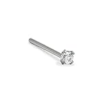 316L Surgical Steel Nose Stud Ring 2.5mm Round CZ 18G CHOOSE YOUR STYLE