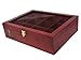 Bamboo Tea Storage Box (12 Compartment) Cherry Wood Finish Organizer with Adjustable Dividers, Store Loose Leaf Bags, Herbal, Organic, Japanese, Glass Window, Beautiful Kitchen Decor