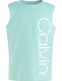 Calvin Klein Camiseta de tirantes con logotipo de rendimiento para niñas grandes