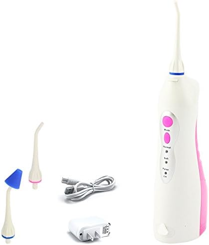 Cordless Oral and Nasal Irrigator Power Dental Water Flossers Care AGOLUO Portable Waterproof Rechargeable (Pink)