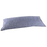 Dark Gray Grey Microsuede Body Pillow Cover Pillowcase with Double Sided Zippers 20