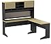 Ameriwood Home Pursuit L-Shaped Desk with Hutch Bundle, Natural