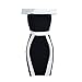 TheFound Women's Black and white Stripes Cocktail Party Evening Bodycon Dress