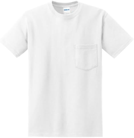 Gildan Adult Short Sleeve T-Shirt w/pocket in White - XXX-Large