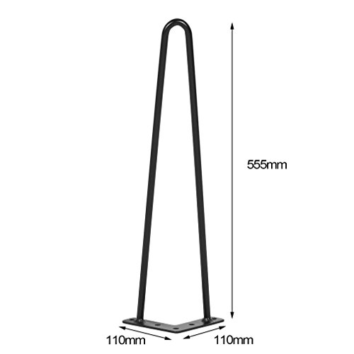 Hairpin Table Legs 22" Heavy Duty Hairpin Legs, (Set for 4) Heavy Duty Table Legs (Black) (22'') - Thumbnail 6