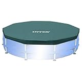 Intex Round Metal Frame Pool Cover, Blue, 10 ft