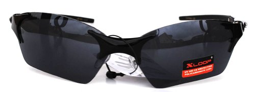 XLOOP SUNGLASSES Rimless Stylish Sport Cycling Metal 2326 Black