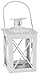 Kate Aspen Rustic Luminous Vintage Tea Light Candle Holders Metal Mini Lantern, Bundle, White, 12 Mini-Lanterns