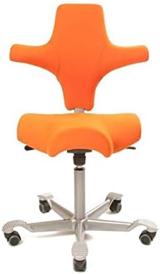 HAG Capisco Chair with Saddle Seat (Orange with Silver Base)