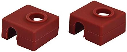 SOOWAY 3D Printer Heater Block Silicone Cover MK7/MK8/MK9 Hotend Compatible with Creality CR-10,10S,S4,S5,Ender 3, ANET A8 Pack of 2 (Brown)