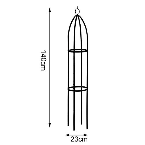 HANTURE 1,4 m Garten Obelisk Rankgitter, Kletterpflanzen Metall Stützständer Zylindrischer Turm, Dekorative Vertikale… – Bild 3