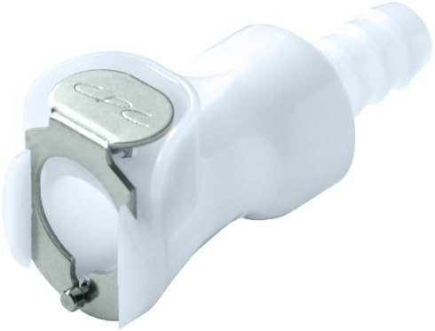 Colder PLCD17005 Acetal Tube Fitting, Coupler, Shutoff, In-Line, 1/4" Flow Coupler x 5/16" Barb