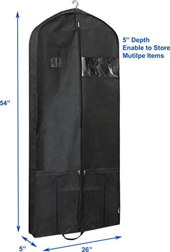 Simplehousware 54-Inch Heavy Duty Garment Bag w/Pocket for Suits, Tuxedos, Dresses, Coats 2 Simplehousware 54-Inch Heavy Duty Garment Bag w/Pocket for Suits, Tuxedos, Dresses, Coats