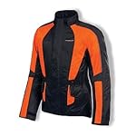 Olympia Moto Sports MJ415 New Horizon Rain Jacket (Black/Neon Orange, Medium/Large)
