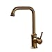 Vintage Deck Mount Single Hanle Control Single Hole Mixer Taps Swivel Lavatory Basin Taps Basic Style Antique Brass Tall Spout Vessel Bathroom Faucet