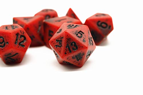 HD Dice DND RPG Red Retro Dice Set Fit Dungeons and Dragons(D&D) Pathfinder Role Playing Games Ancient Acrylic Dice - Thumbnail 3