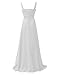 Yiwa Sleeveless Chiffon Bridesmaid Dresses Gown Evening Prom Party Dresses White L