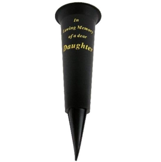 Special Graveside Memorial Grave Spiked Flower Vase In Loving Memory Special Memorial Vase for Graves - Plastic Cemetery Flower Holder with Spike, (2, Daughter)