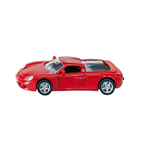 siku 1001, Porsche Carrera GT Sportwagen, Metall/Kunststoff, Rot, Öffenbare Türen, Spielzeugauto für Kinder
