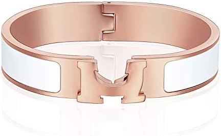 Denvosi 12MM H Buckle Bangle Bracelets for Womenn