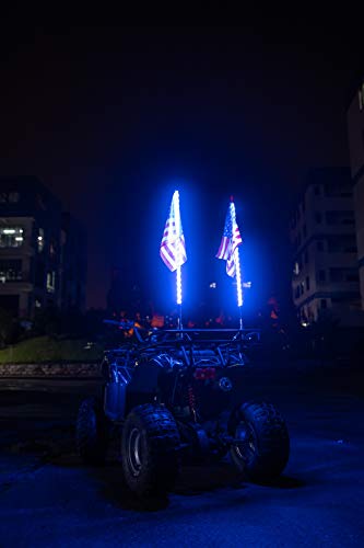 Z8LED 4FT(1.2M) Bluetooth Controll 360° Sprial Rising LED Whips Light With Dancing/Chasing Lights LED Antenna Lights For Off- Road Vehicle ATV UTV RZR Jeep Trucks Dunes.(2 PCS) - Thumbnail 4