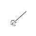 L & L Nation Clear Cz 925 Sterling Silver Nose Ring with 1.2mm Prong Setting Straight Ended Cz - 1/2