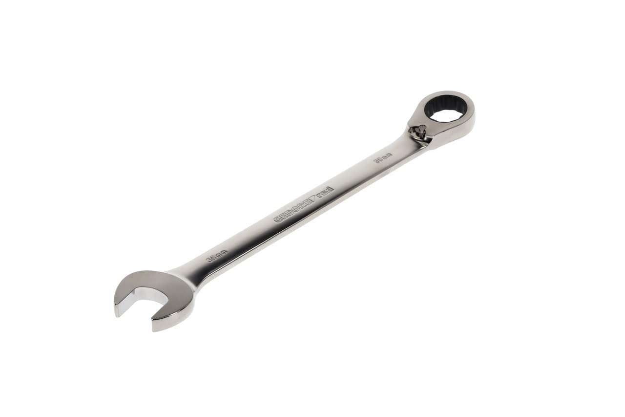 GEDORE red Combination ratchet spanner, Reversible, AF 36 mm, Angled, Flat, Bi-hex, Spanner, R07200360