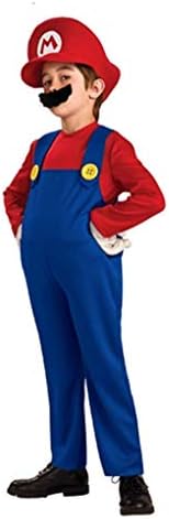 Super Mario Louis Costumes Adults and Kids Party Fancy Dress, Boys Red-L, Red