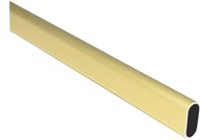 KITCHEN INVENTIONS 8 Feet Long Oval Wardrobe Closet Tubing Rod Application Clothes Hanging - 96 Inch Length (Matte Brass)